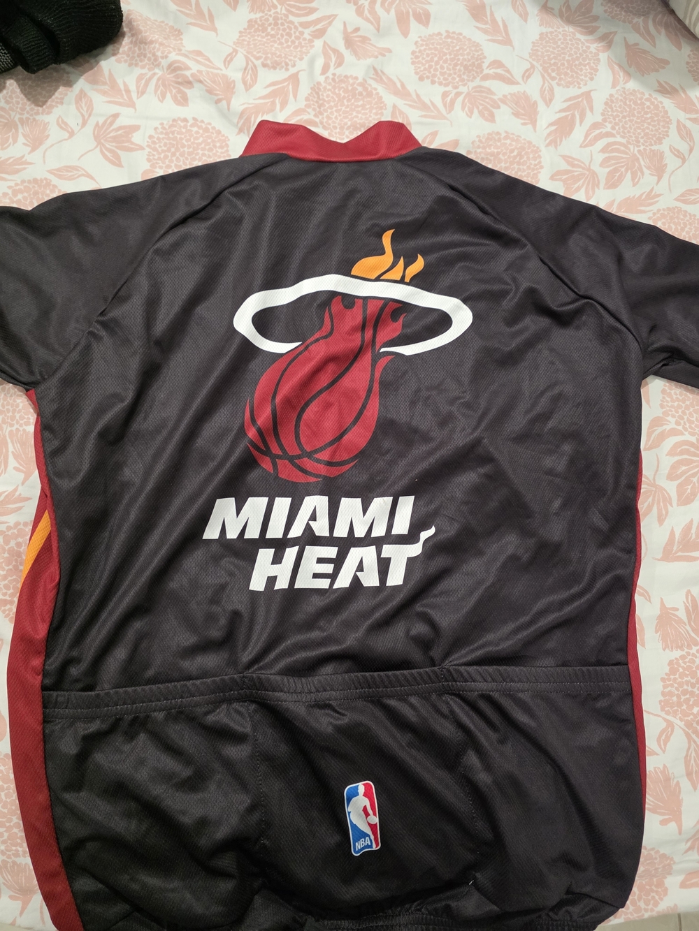 NBA Miami Heat Black & Red Cycling Jersey with White Logo